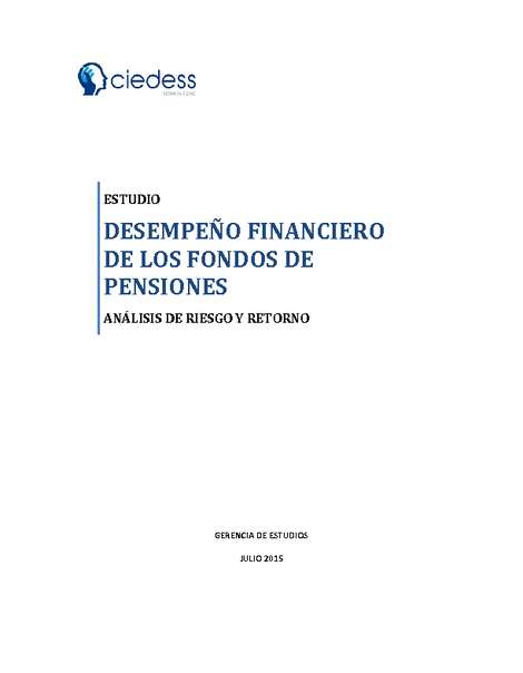 Estudio Desempeño Financiero Fondos de Pensiones 2002 - 2015