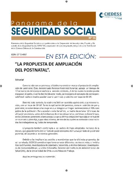 La propuesta de ampliación del postnatal