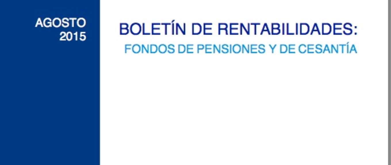 Boletín de Rentabilidades Fondo de Pensiones y Cesantía, Agosto 2015 Boletín de Rentabilidades Fondo de Pensiones y Cesantía, Agosto 2015