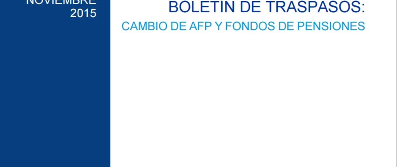 Boletín de Traspasos: Cambio de AFP y Fondos de Pensiones, Noviembre 2015 Boletín de Traspasos: Cambio de AFP y Fondos de Pensiones, Noviembre 2015