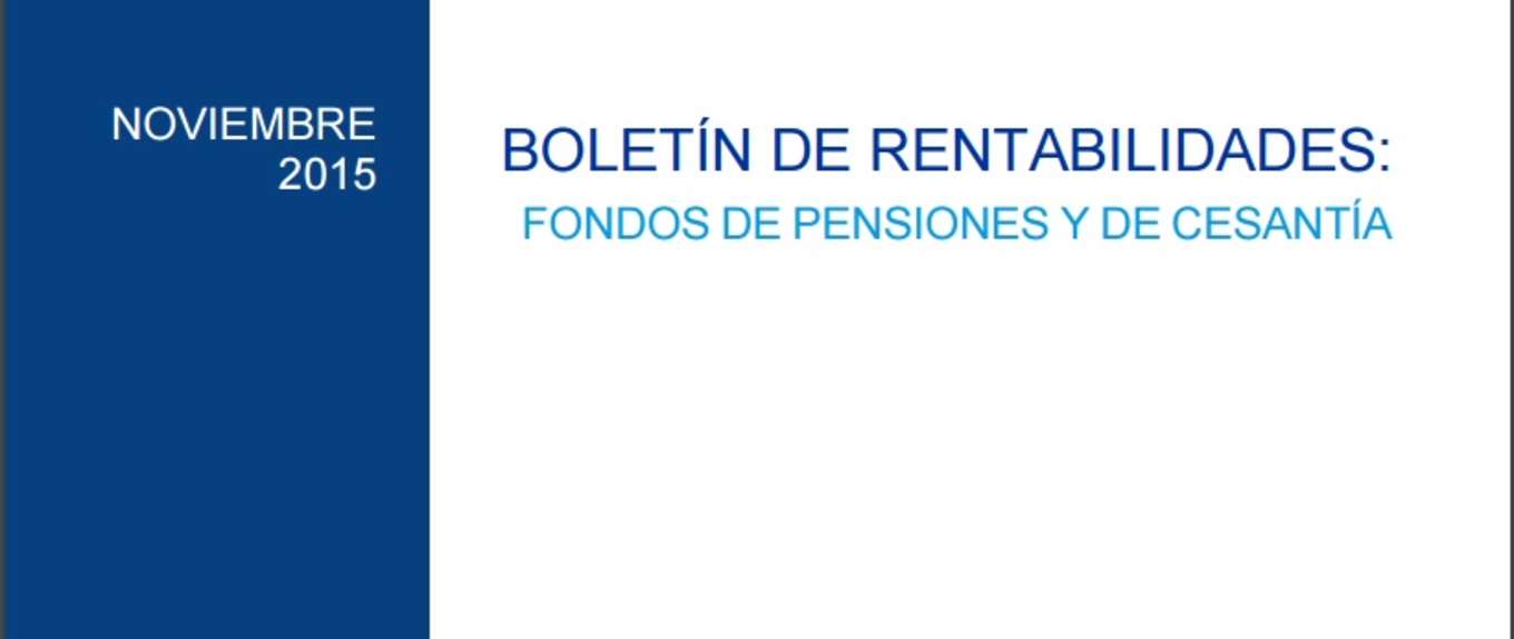 Boletín de Rentabilidades: Fondos de Pensiones y de Cesantía, Noviembre 2015 Boletín de Rentabilidades: Fondos de Pensiones y de Cesantía, Noviembre 2015