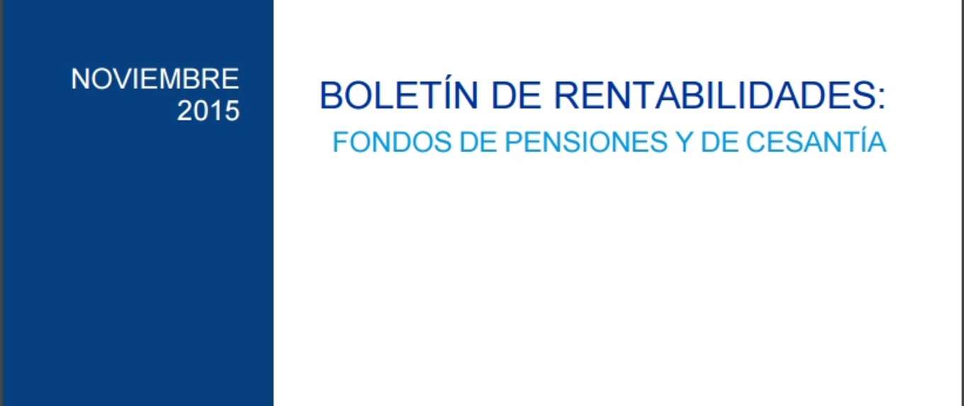 Boletín de Rentabilidades: Fondos de Pensiones y de Cesantía, Noviembre 2015