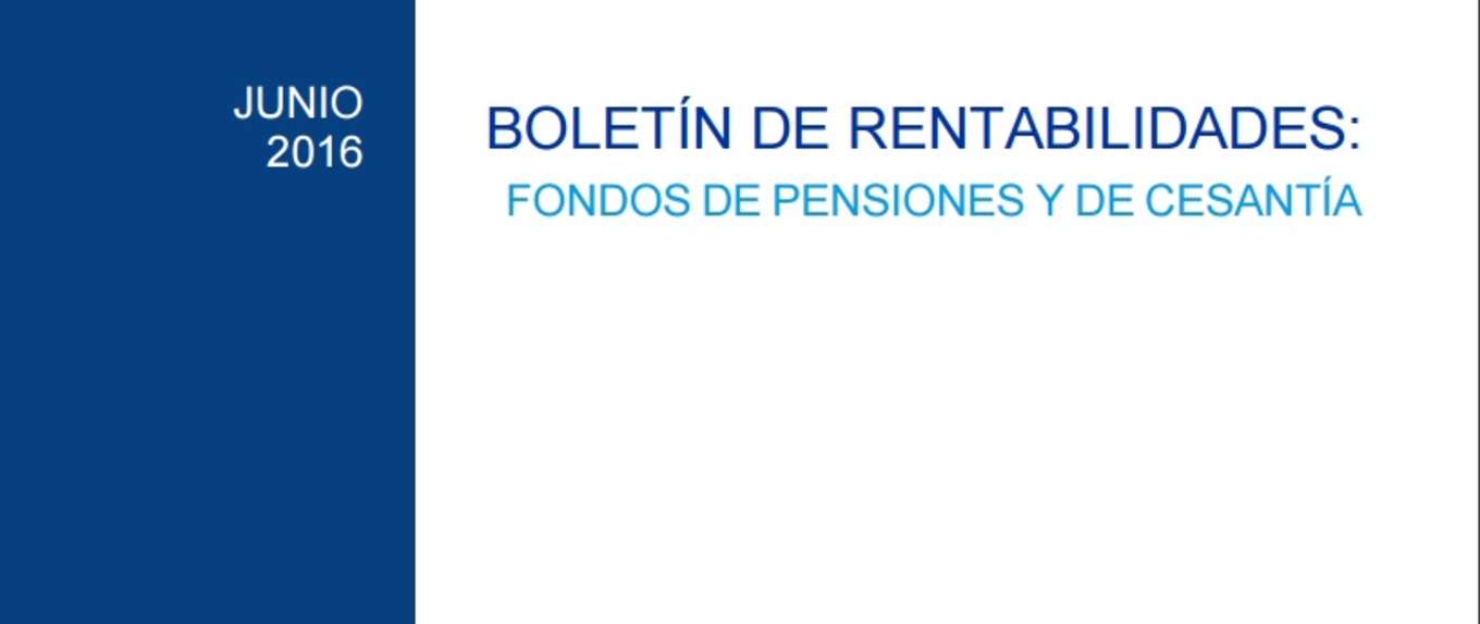 Boletín de Rentabilidades: Fondos de Pensiones y de Cesantía, Junio 2016 Boletín de Rentabilidades: Fondos de Pensiones y de Cesantía, Junio 2016