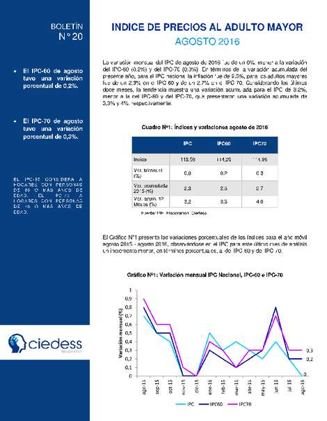 IPC Adulto Mayor, Agosto 2016