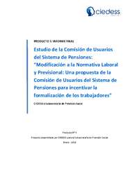 Estudio de Ciedess para Subsecretaria de Previsión Social Estudio de Ciedess para Subsecretaria de Previsión Social