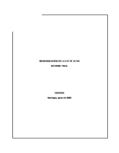 Informe final: Modernización de la ley N°16.744