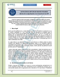 Licitación de cartera de nuevos afiliados: Efectos de la adjudicación en la industria de las AFP