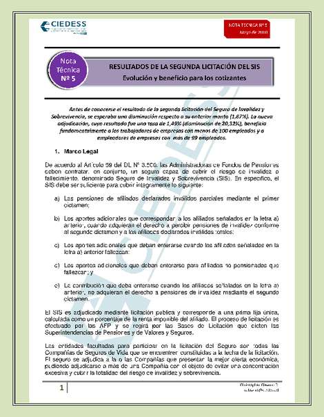 Resultados de la Segunda licitación del SIS: Evolución y beneficio para los cotizantes