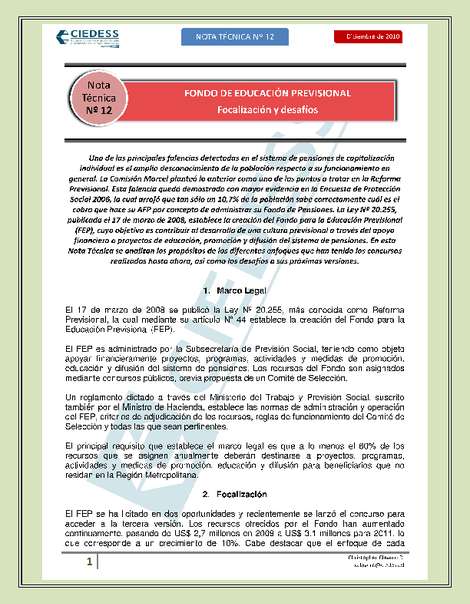 Fondo de Educación previsional: Focalización y desafíos