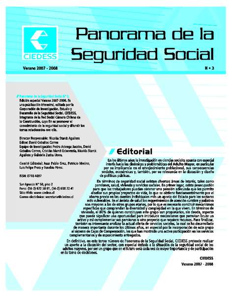 La seguridad social del adulto mayor en Chile